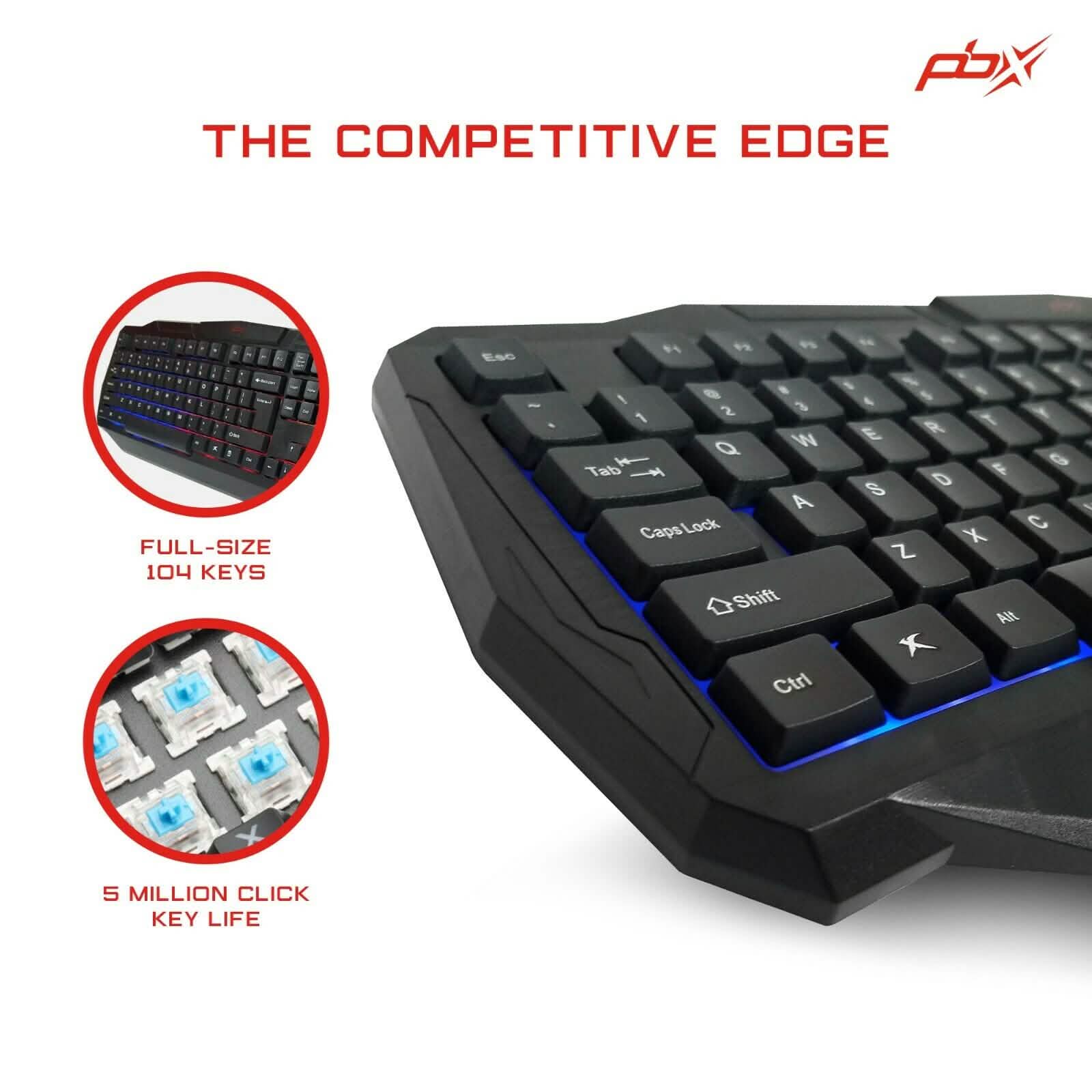 3-Pack: PBX Slayer Pro Gaming Accessories - Keyboard, Computer Mouse and Mousepad