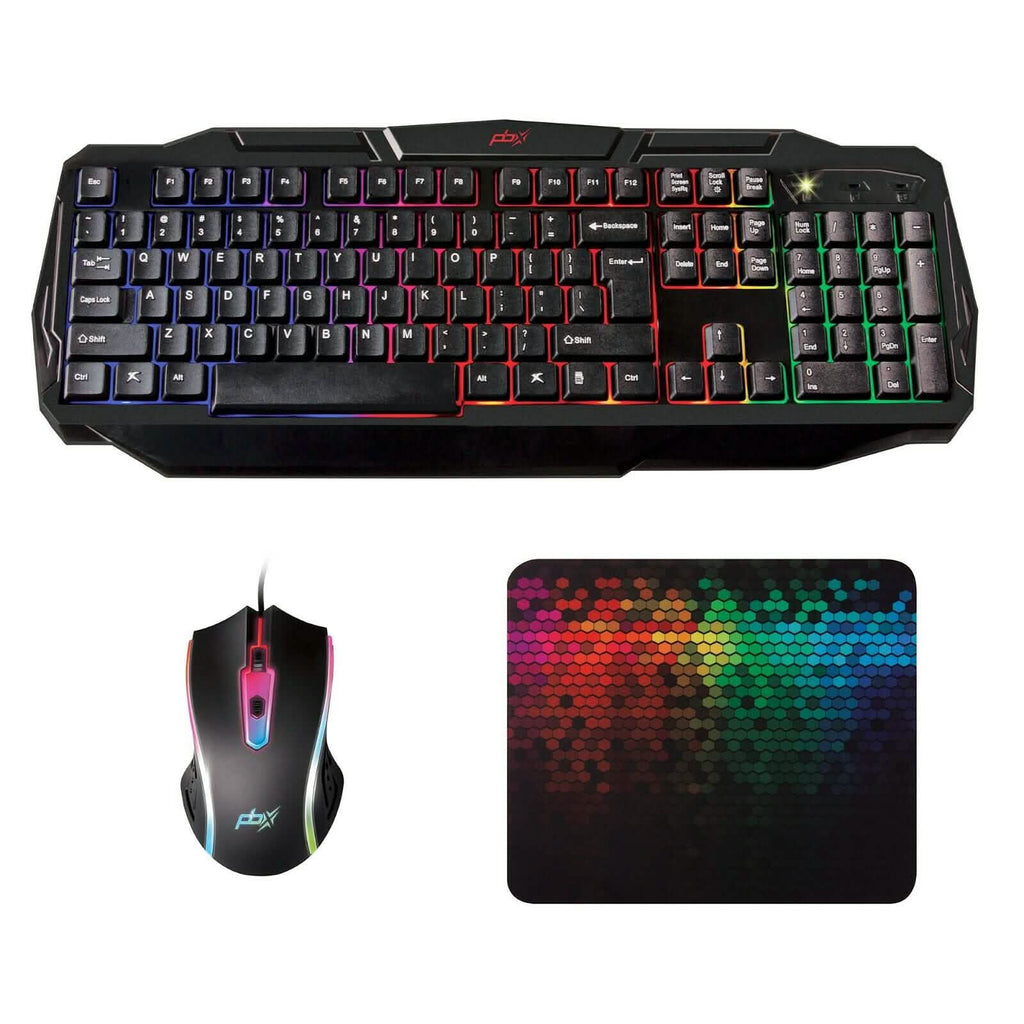 3-Pack: PBX Slayer Pro Gaming Accessories - Keyboard, Computer Mouse and Mousepad