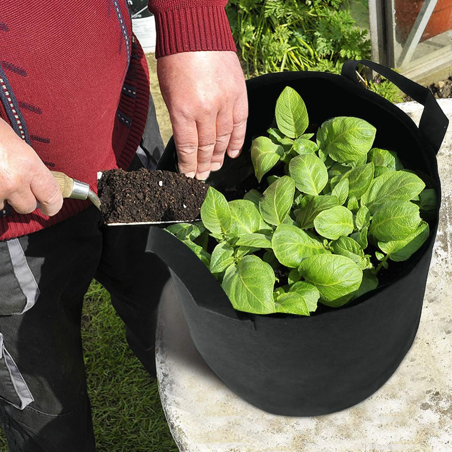 3-Pack: Planter Bags Breathable Planting Fabric Pots with Harvest Window