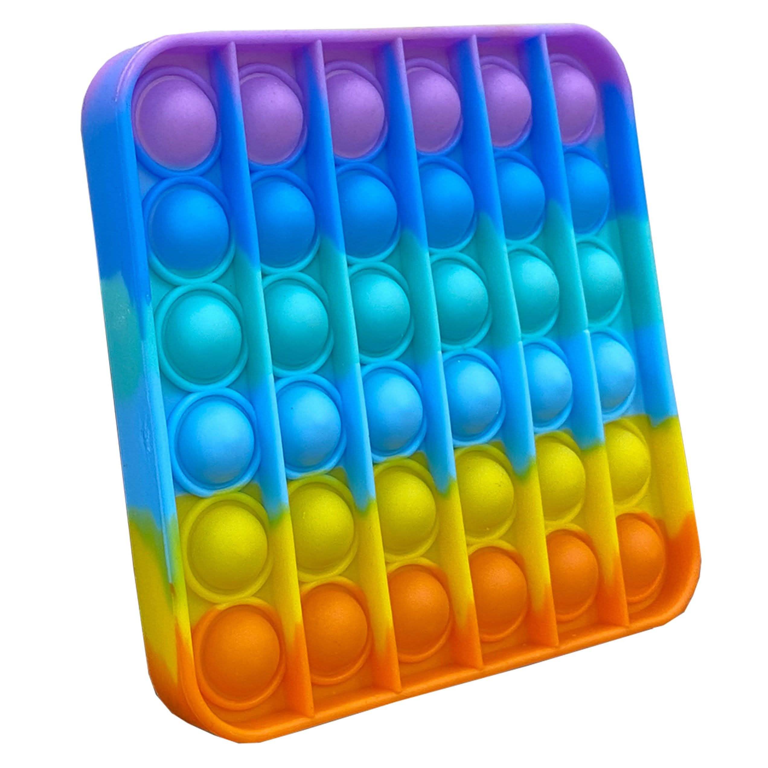 3-Pack: Rainbow Bubble Popper Anti-Stress Fidget Toy