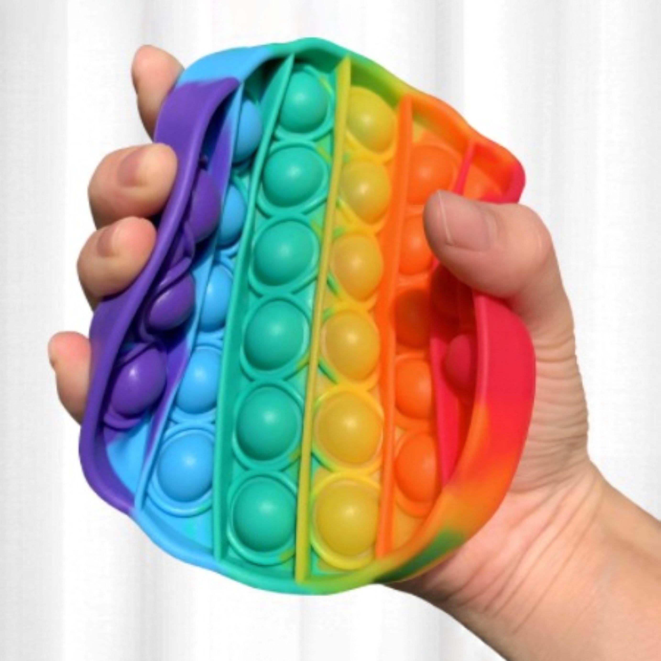 3-Pack: Rainbow Bubble Popper Anti-Stress Fidget Toy