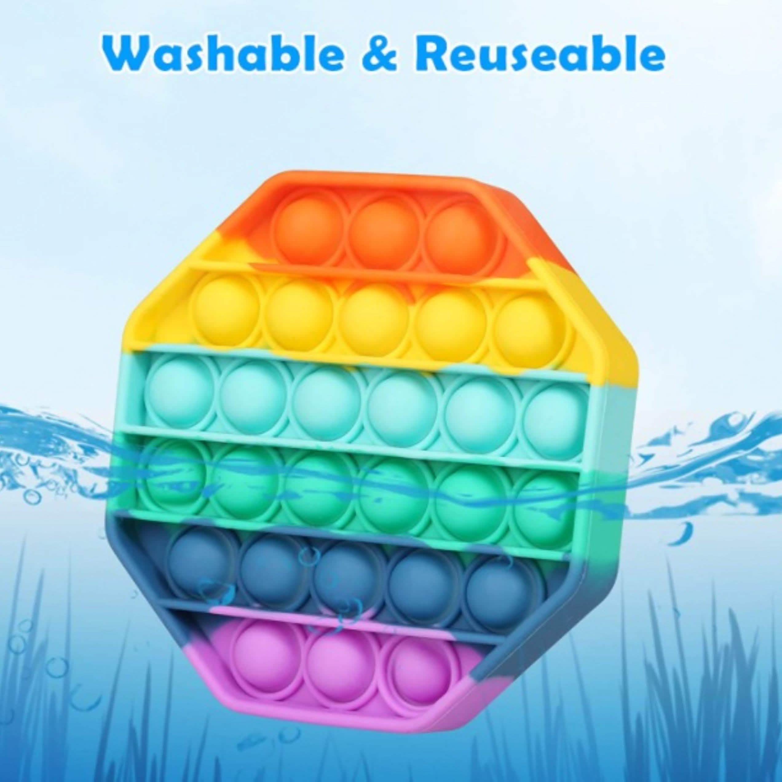 3-Pack: Rainbow Bubble Popper Anti-Stress Fidget Toy