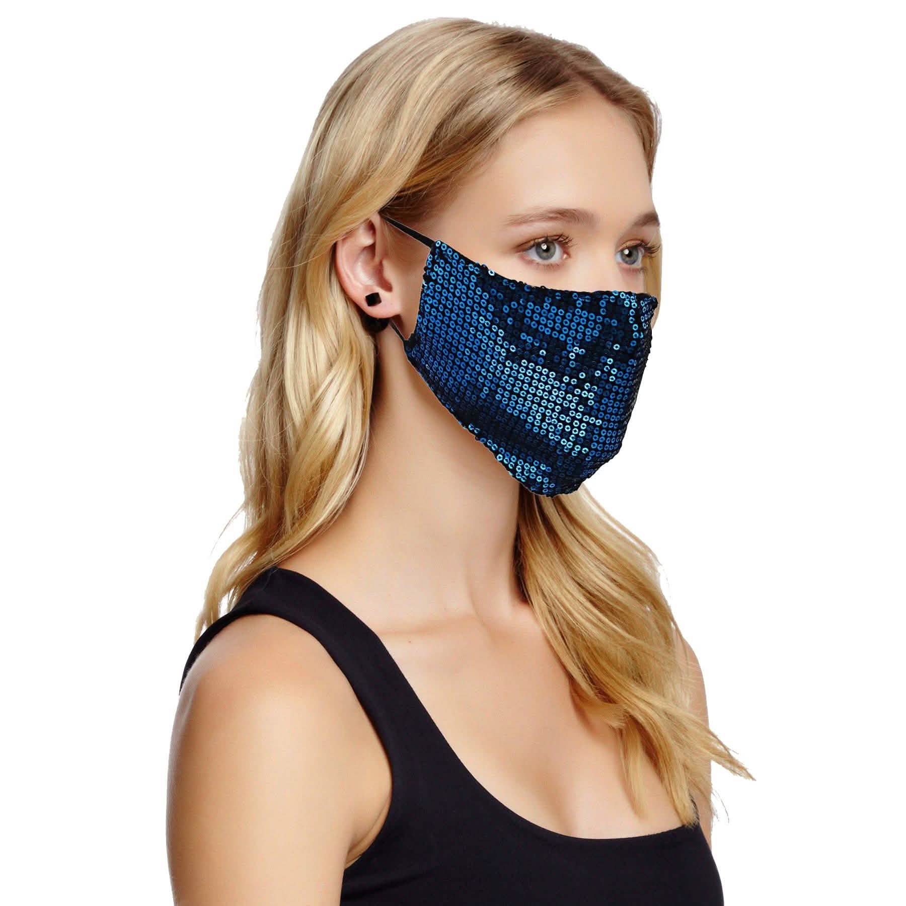 3-Pack: Reusable Washable Fitted Sequin Mask