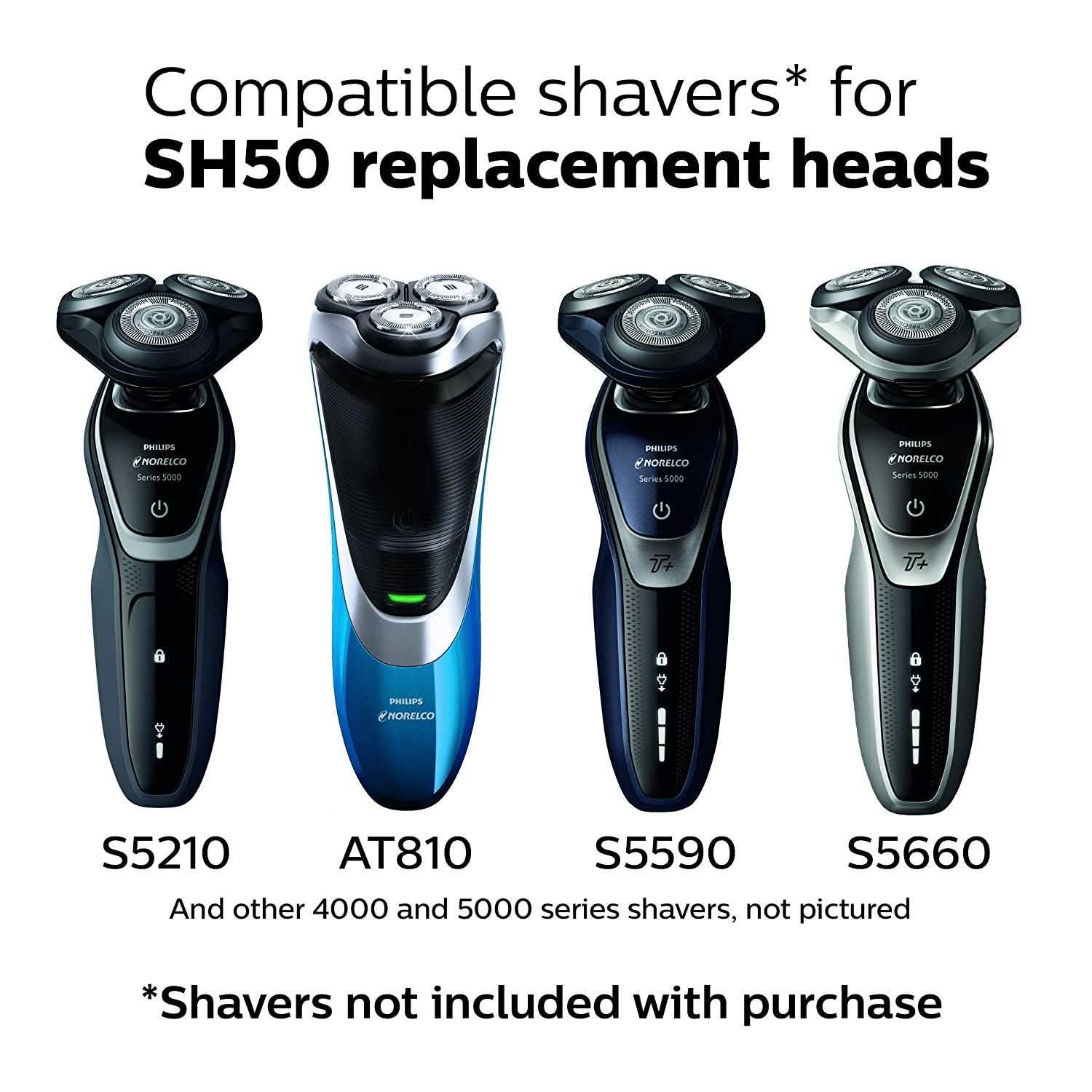 3-Pack: Generic Replacement Heads for Philips Norelco Shavers Series 5000