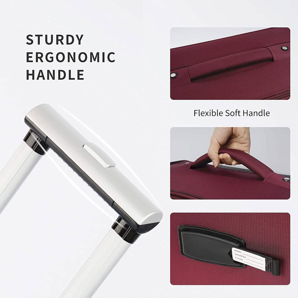 3-Pack: Softside Travel Luggage Set with TSA Lock