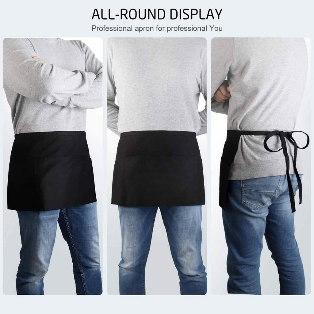 3-Pack: Syntus Server Aprons with 3 Pockets