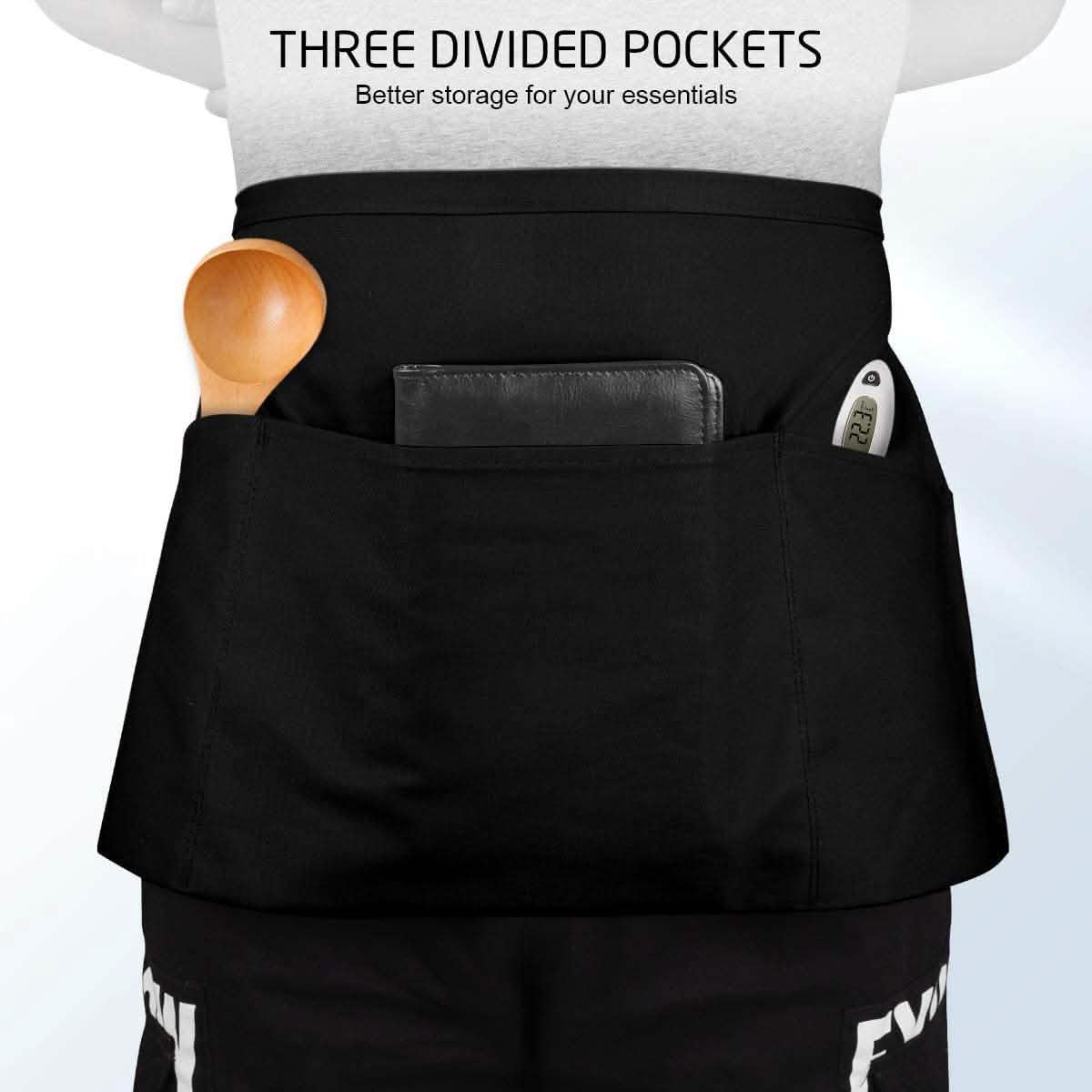 3-Pack: Syntus Server Aprons with 3 Pockets