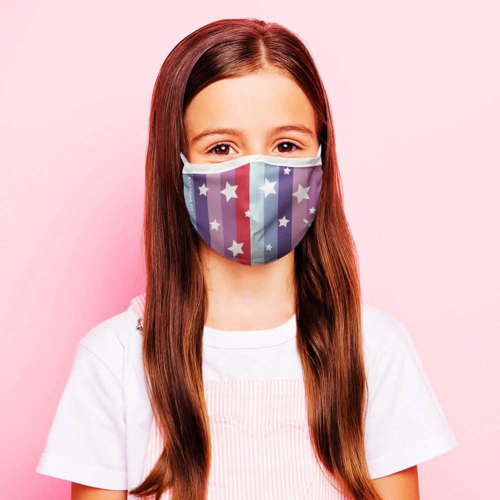 3-Pack: Two-Layer Reusable Kids Face Mask with Adjustable Earloop