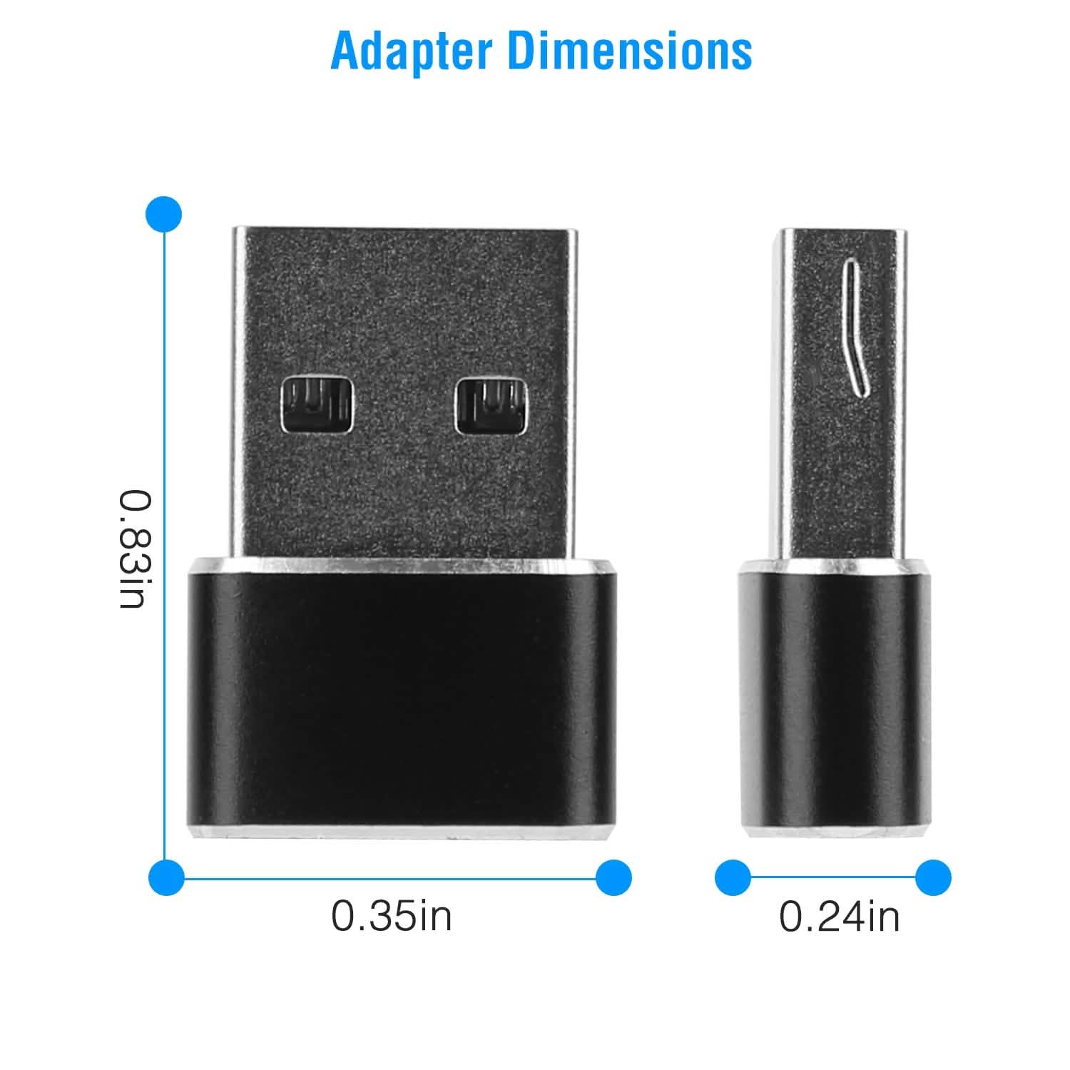 3-Pack: USB C Type-C Female to USB Type A Male Port Converter
