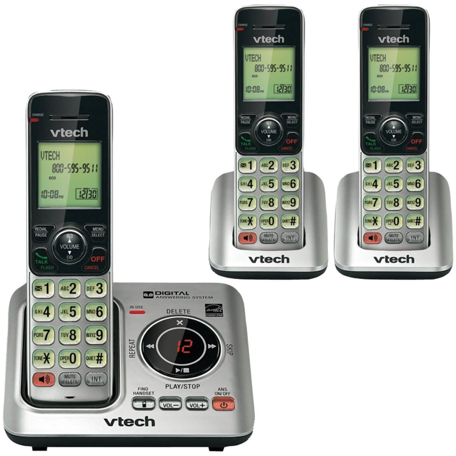 3-Pack: VTECH CS66293 DECT 6.0 3-Handset Landline Telephone