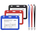 3-Pack: Waterproof Hard Case CDC Vaccination Card Holder With Lanyards