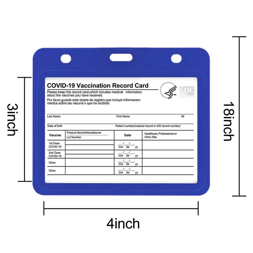 3-Pack: Waterproof Hard Case CDC Vaccination Card Holder With Lanyards