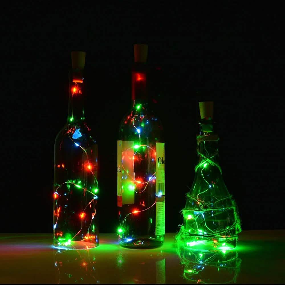 3-Pack: Wine Bottle Cork Copper LED Light Strips Rope Lamp Kit DIY Colorful