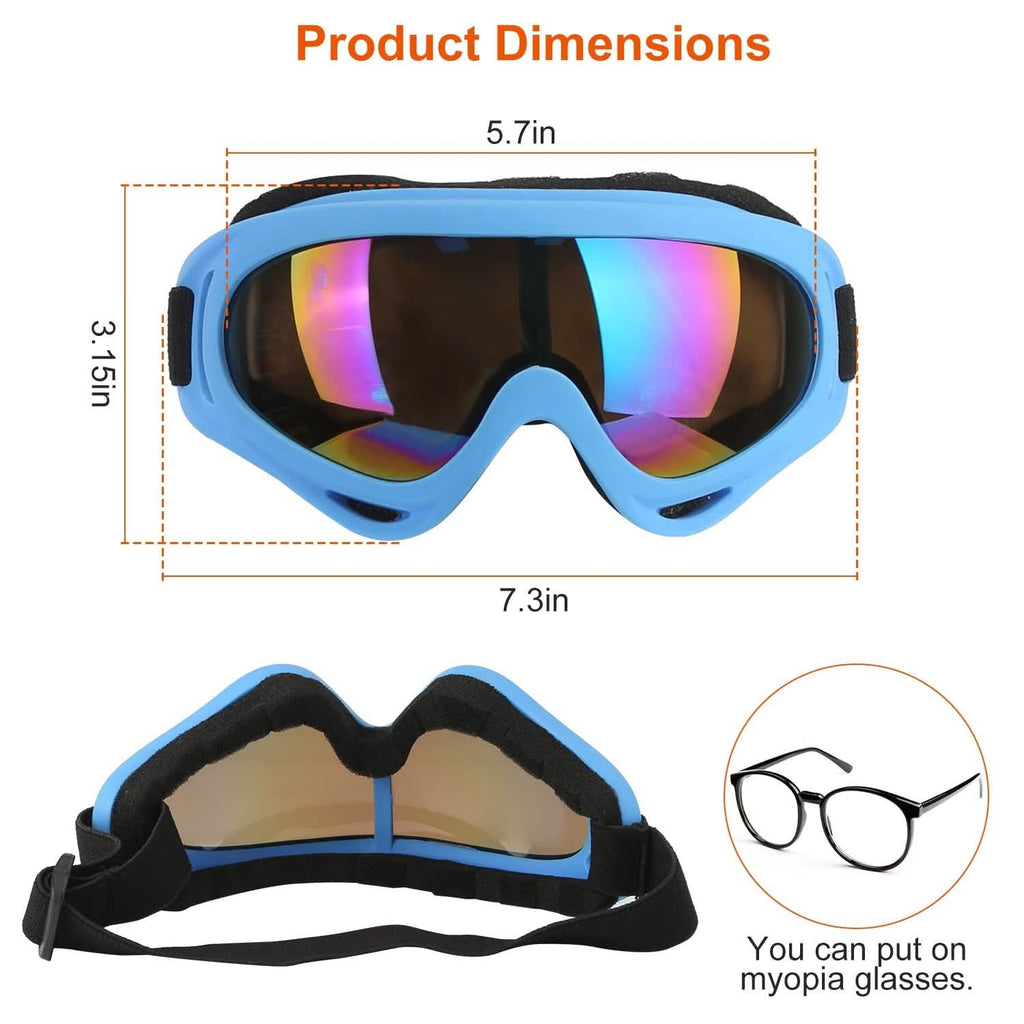 3-Pack: Winter Sports Goggles for Kids and Adults