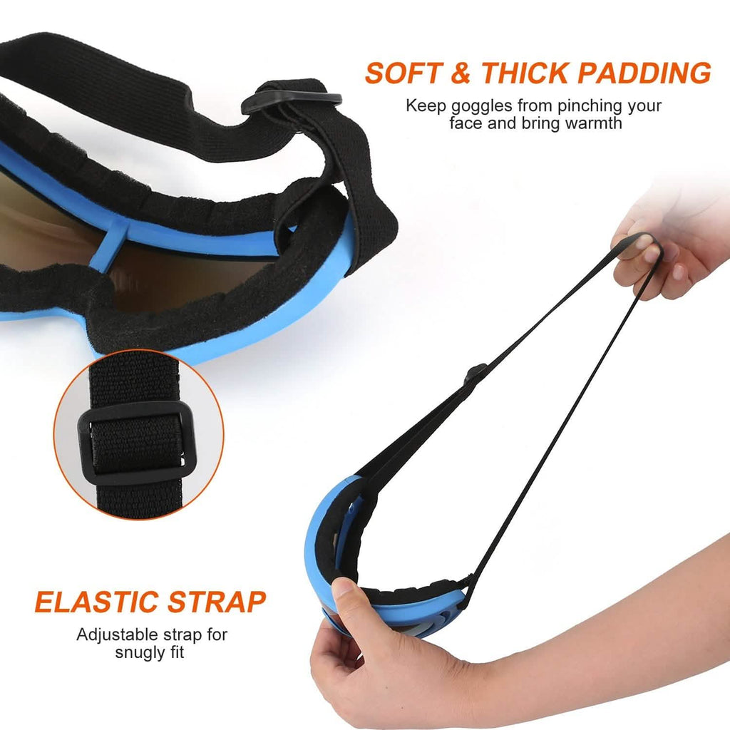 3-Pack: Winter Sports Goggles for Kids and Adults