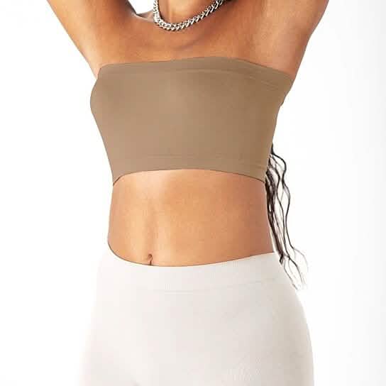 3-Pack: Women's Seamless Strapless Bandeau Crop Tube Top Bra Bralettes