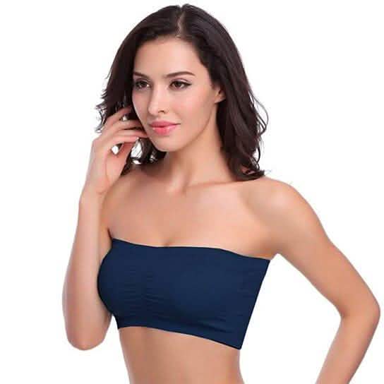 3-Pack: Women's Seamless Strapless Bandeau Crop Tube Top Bra Padded Bralettes