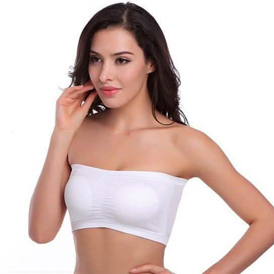 3-Pack: Women's Seamless Strapless Bandeau Crop Tube Top Bra Padded Bralettes