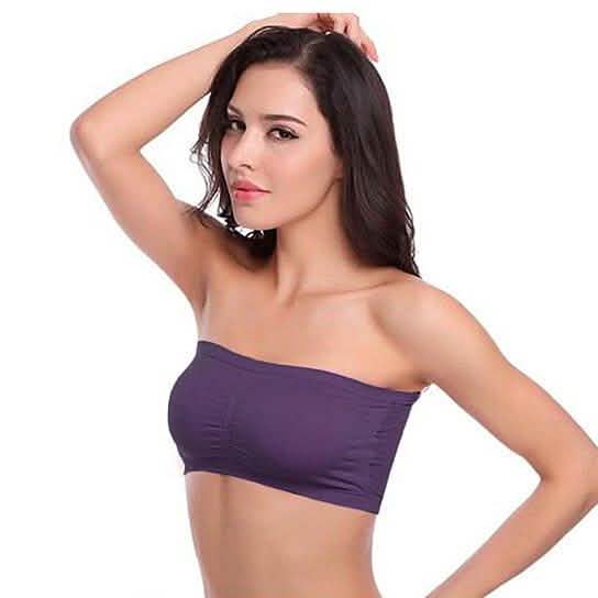 3-Pack: Women's Seamless Strapless Bandeau Crop Tube Top Bra Padded Bralettes