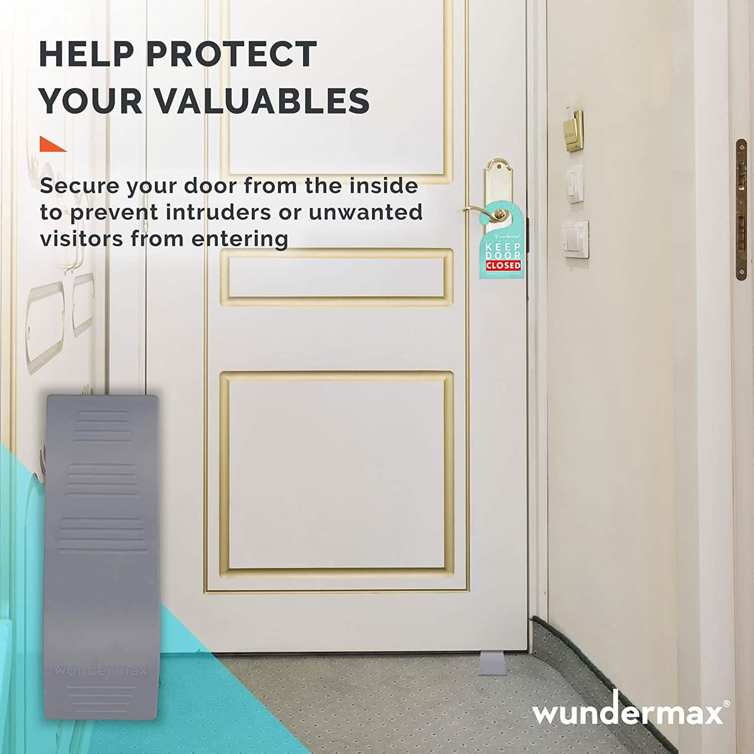 3-Pack: Wundermax Rubber Security Door Stoppers