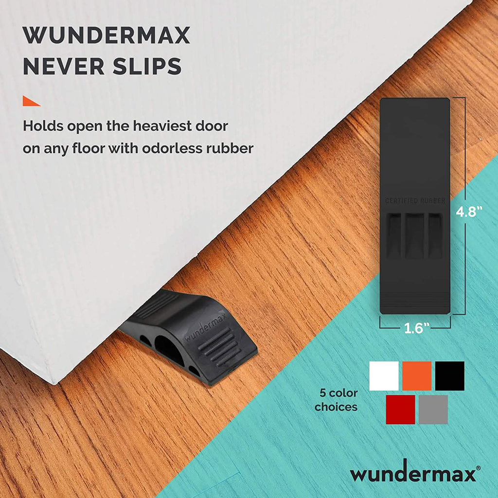 3-Pack: Wundermax Rubber Security Door Stoppers