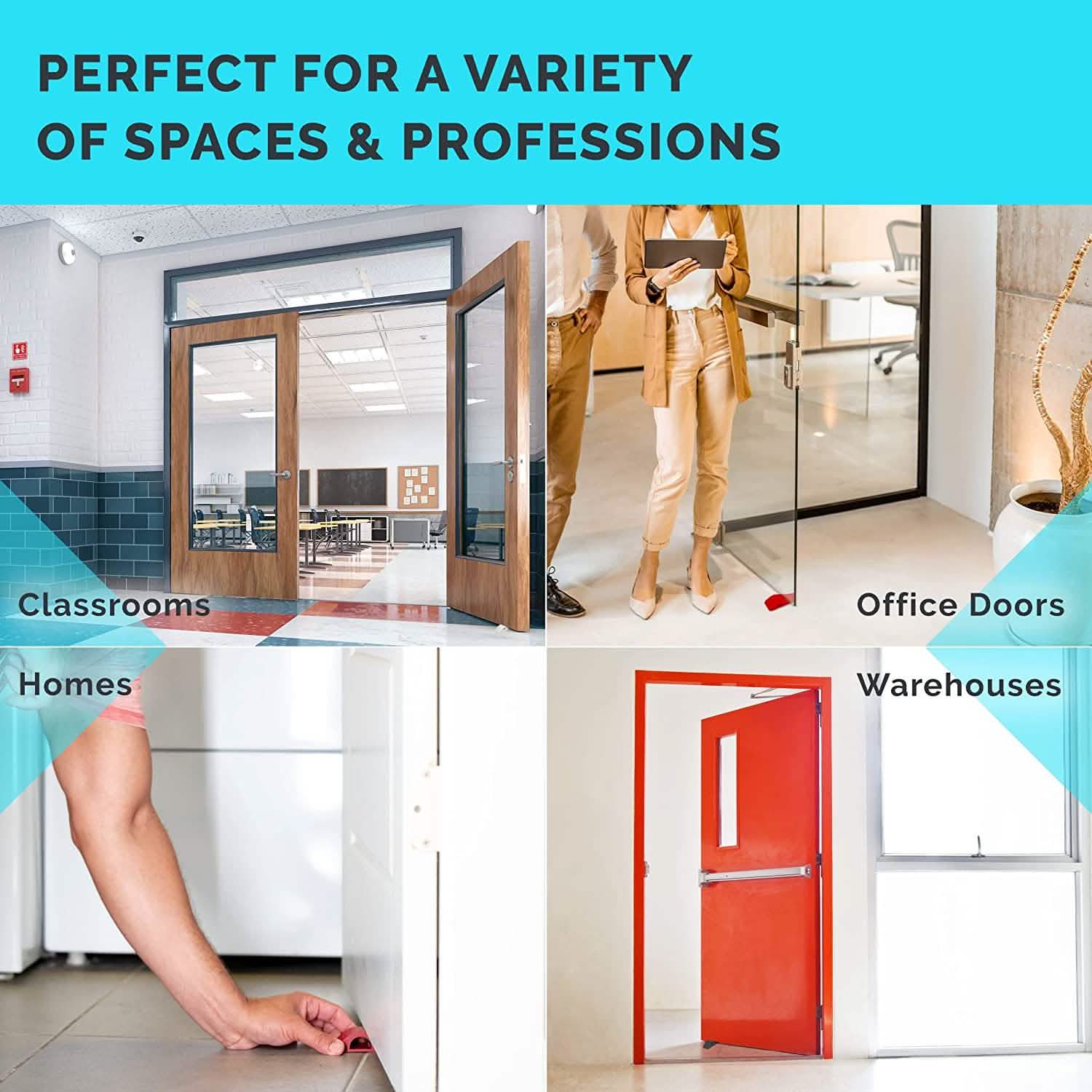 3-Pack: Wundermax Rubber Security Door Stoppers