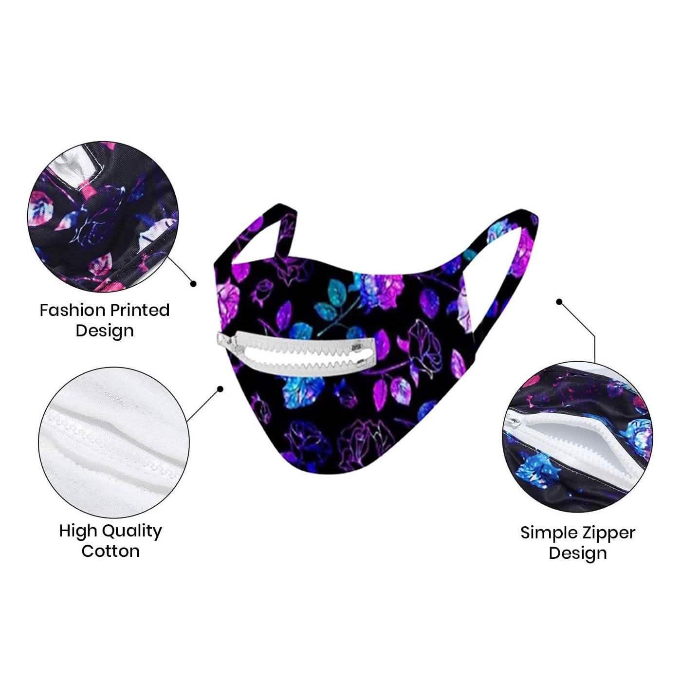 3-Pack: Zipper Reusable Cotton Face Mask for Everyday Use