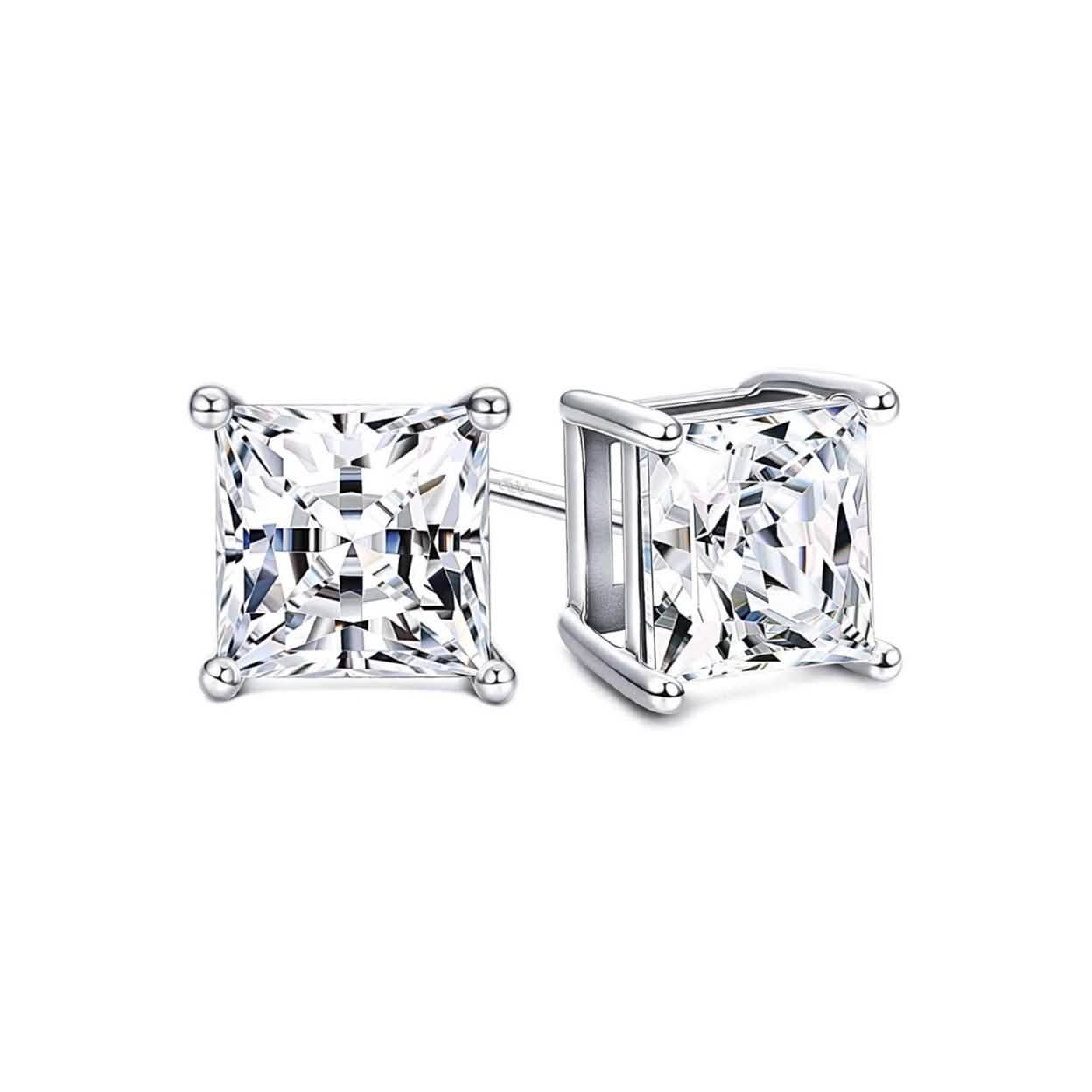 3-Pair Set: 4.00 Cttw Sterling Silver Swarovski Elements Crystal Studs
