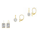 3-Pair Set: Women's Leverback Earrings