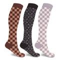 3-Pairs: Designer Inspired Knee High Compression Socks