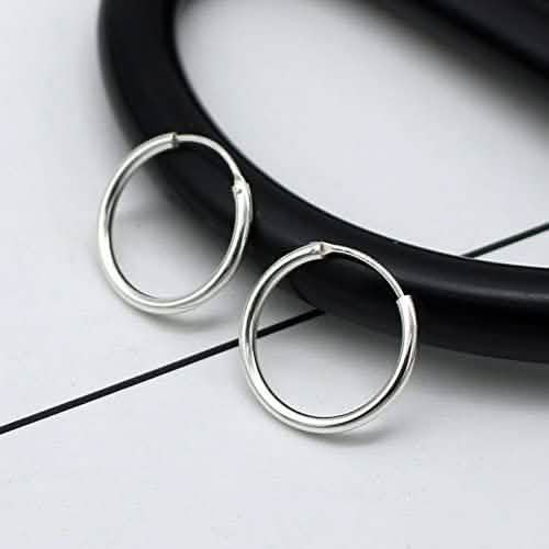 3-Pairs: Sterling Silver Small Hoop Earrings Set