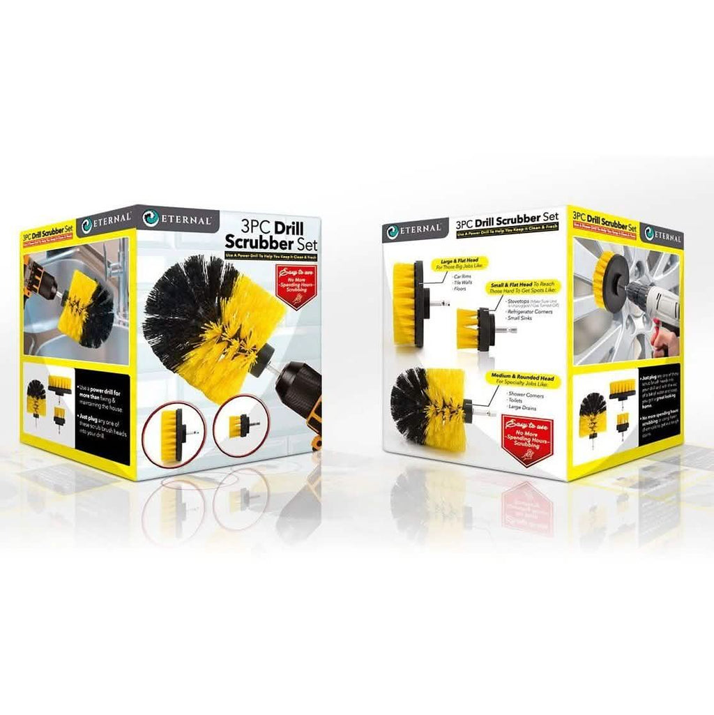 3-Piece: All Purpose Power Scrubber Drill Cleaning Brush Kit