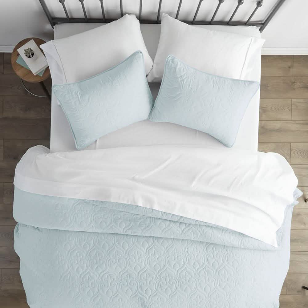 3-Piece: Damask Quilted Coverlet Set