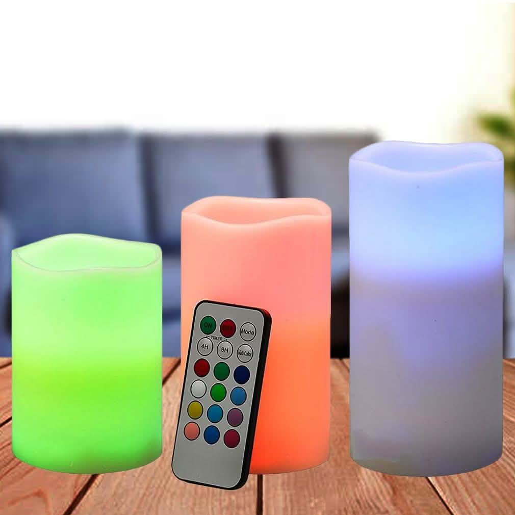 3-Piece: Flameless LED Color-Changing Candles