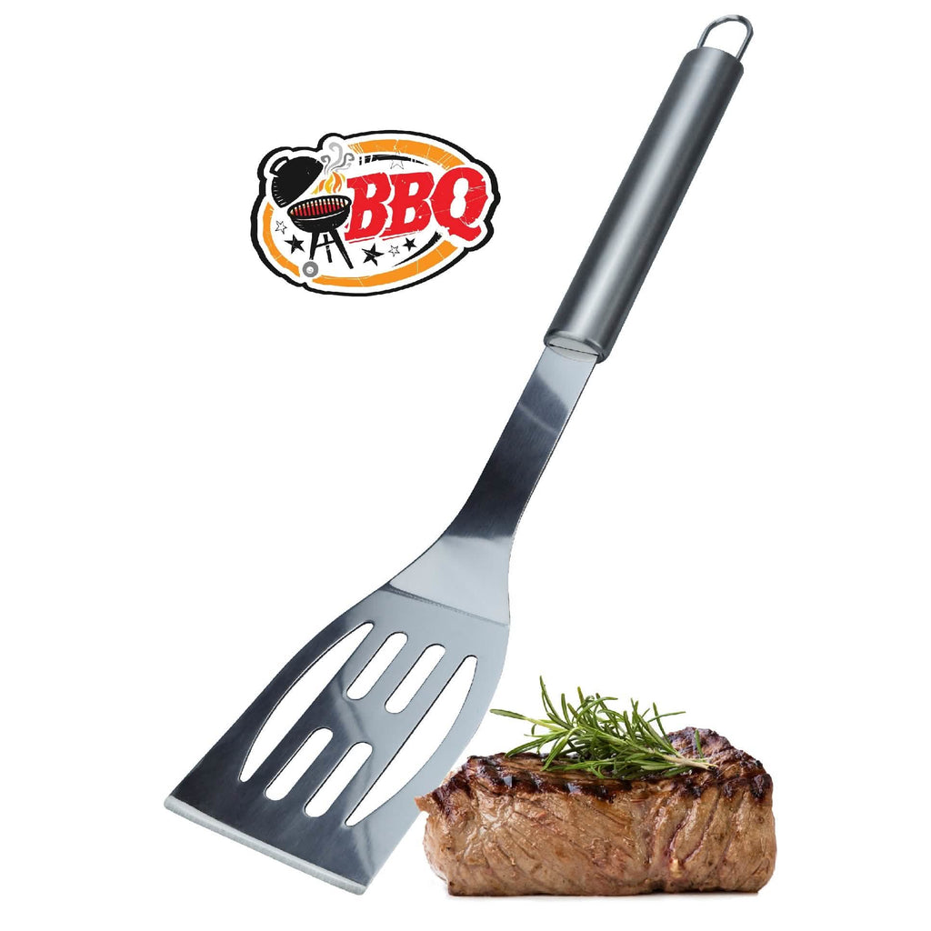 3-Piece: Heavy-Duty BBQ Grilling Stainless Steel Spatula Fork and Tongs