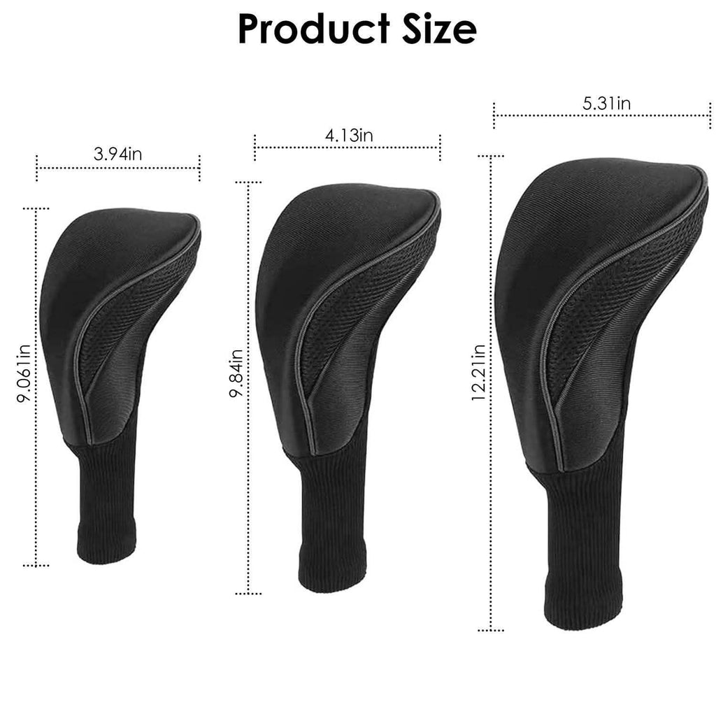 3-Piece: Long Neck Mesh Golf Club Head Cover