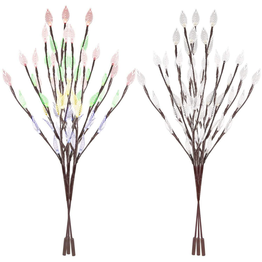 3-Piece Set: 60 LED Solar Garden Lights Tree Branch Leaf Shape Lamp