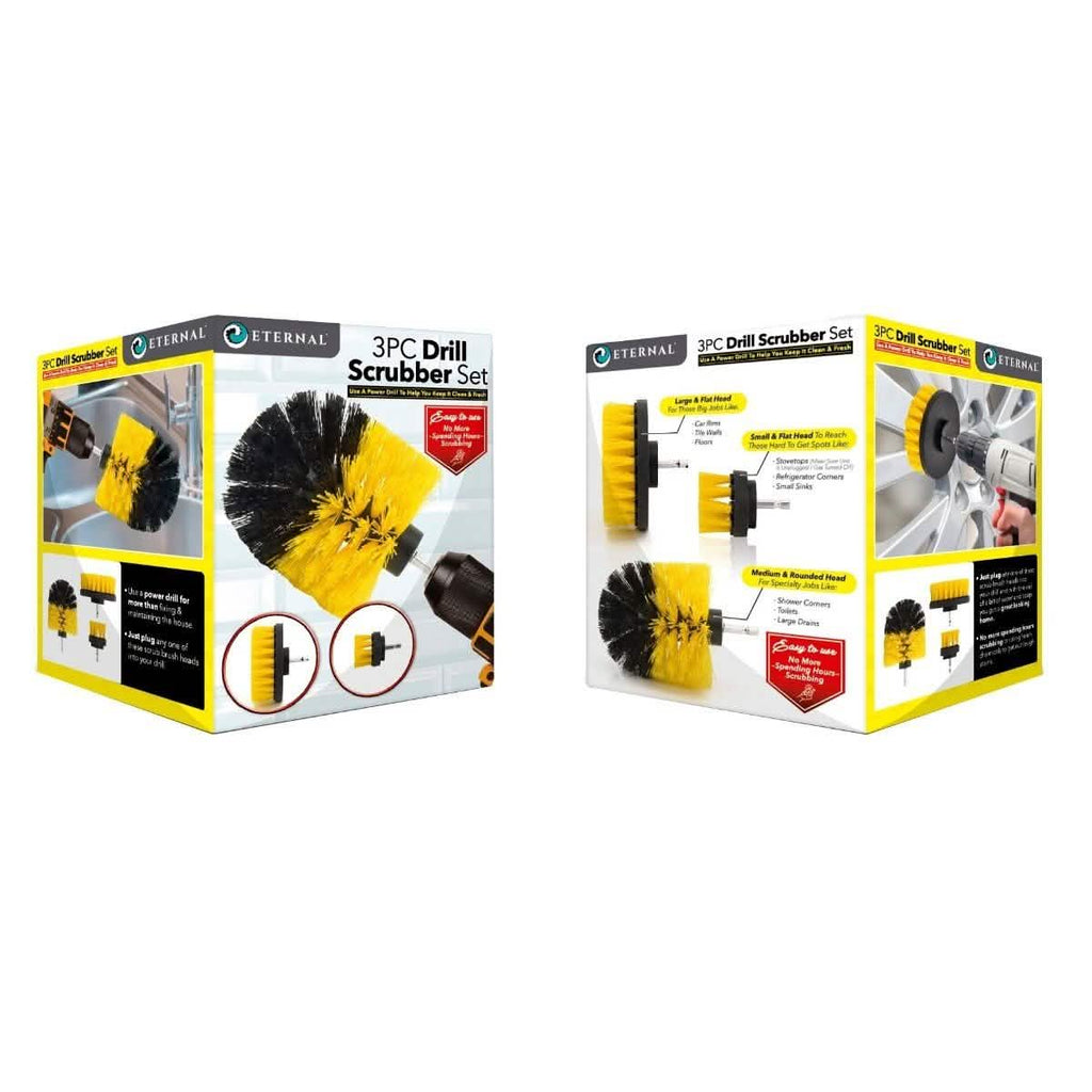 3-Piece Set: All Purpose Power Scrubber Drill Cleaning Brush