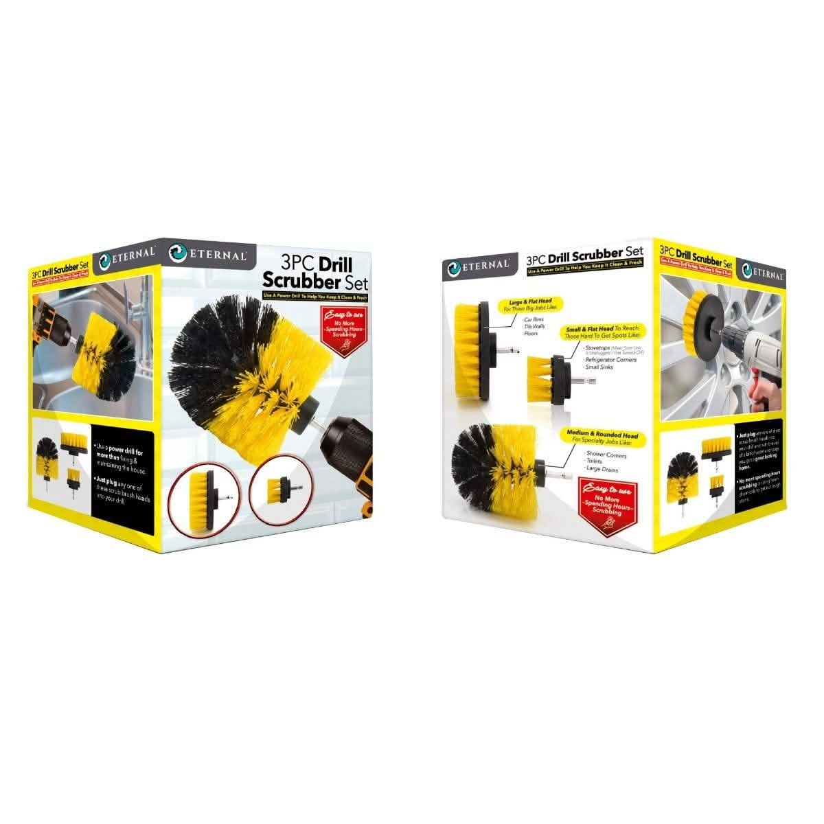 3-Piece Set: All Purpose Power Scrubber Drill Cleaning Brush