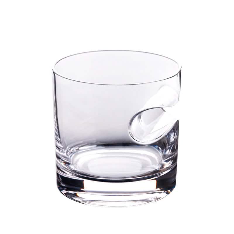 3-Piece Set: Cigar-Holding Whiskey Glasses with Cigar Cutter
