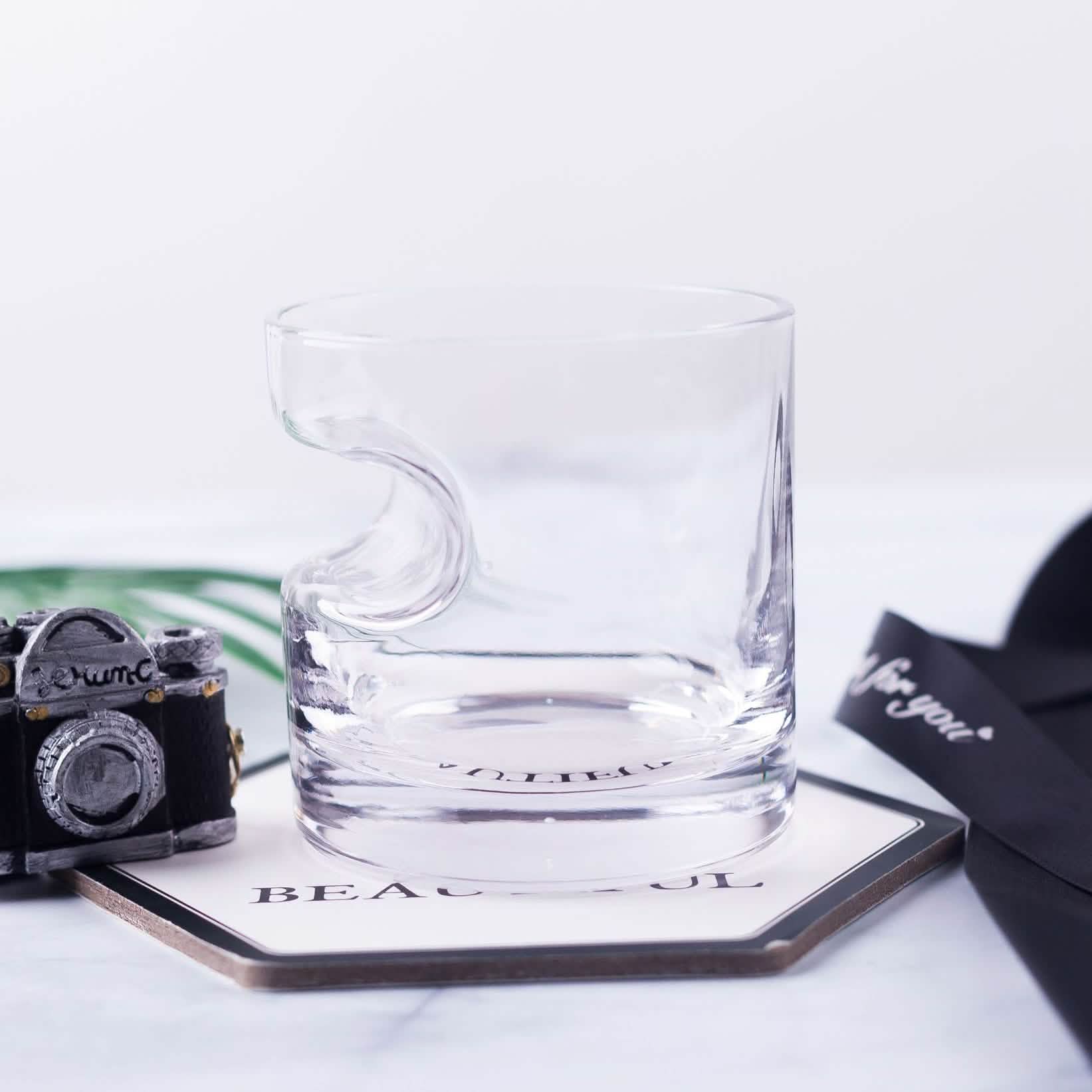 3-Piece Set: Cigar-Holding Whiskey Glasses with Cigar Cutter