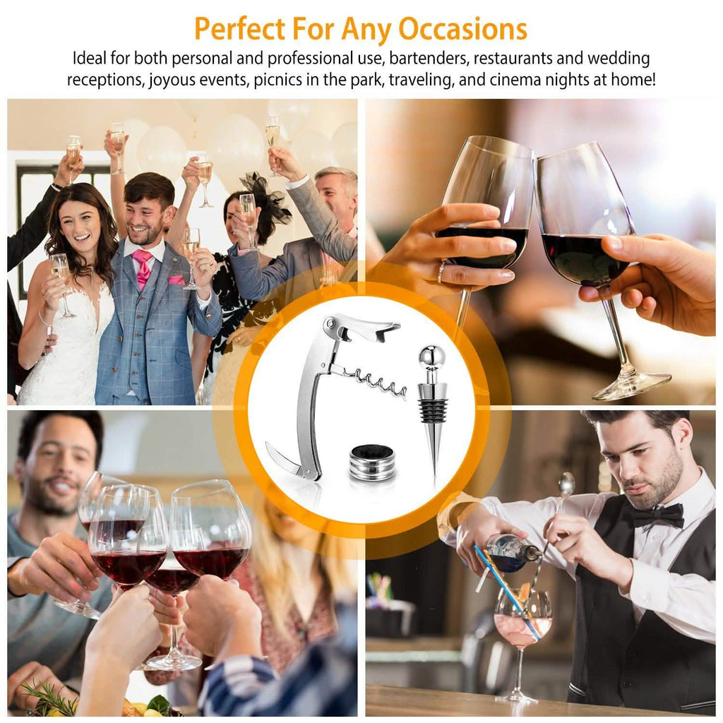 3-Piece Set: Corkscrew Bottle Opener Set