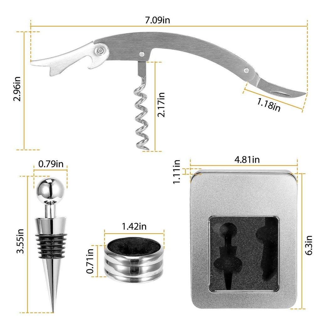 3-Piece Set: Corkscrew Bottle Opener Set