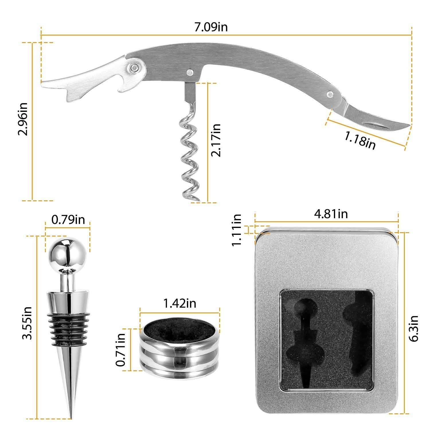 3-Piece Set: Corkscrew Bottle Opener Set