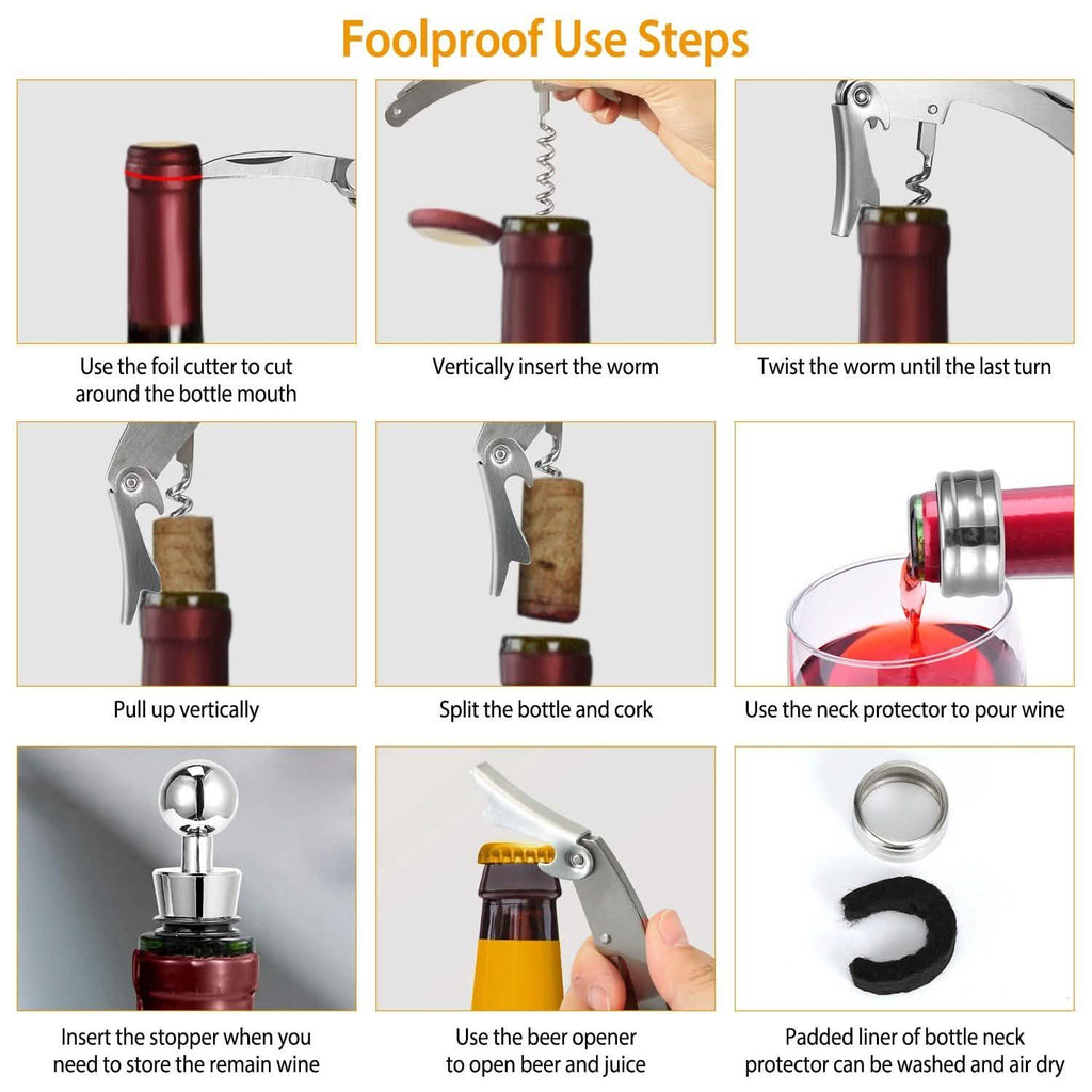 3-Piece Set: Corkscrew Bottle Opener Set