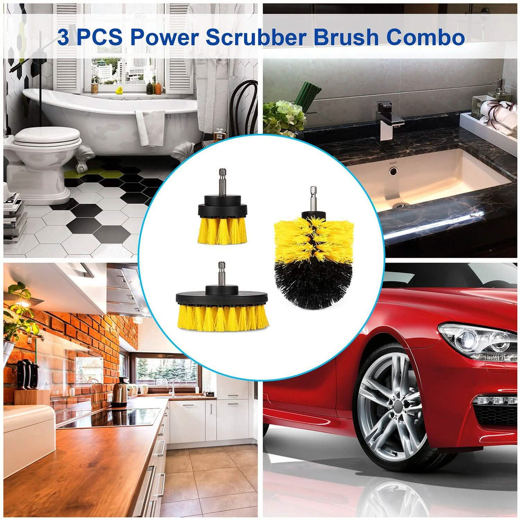 3-Piece Set: Drill Brush Power Scrubber