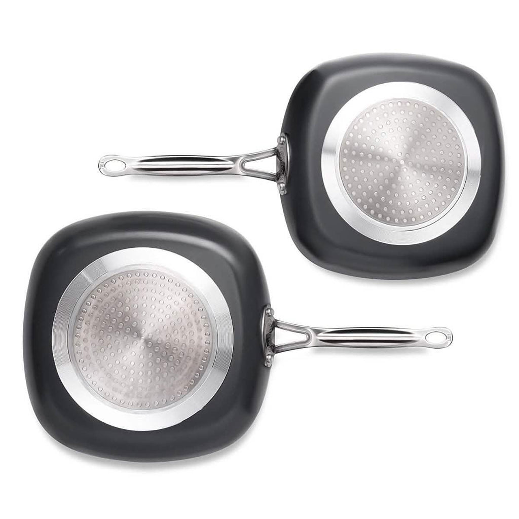 3 Piece Set: Gotham Steel 1682 Nonstick Copper Square Shallow Pan