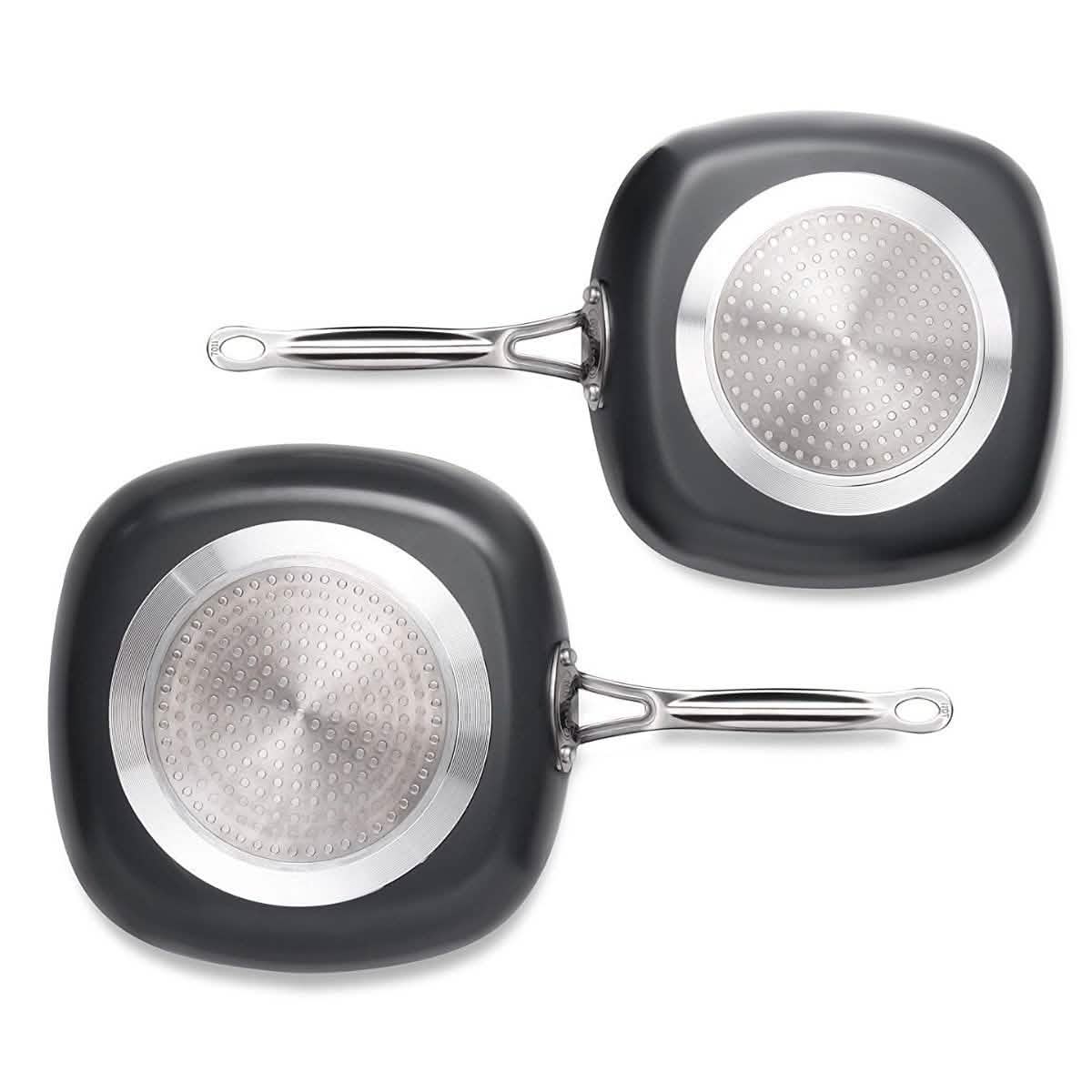 3 Piece Set: Gotham Steel 1682 Nonstick Copper Square Shallow Pan