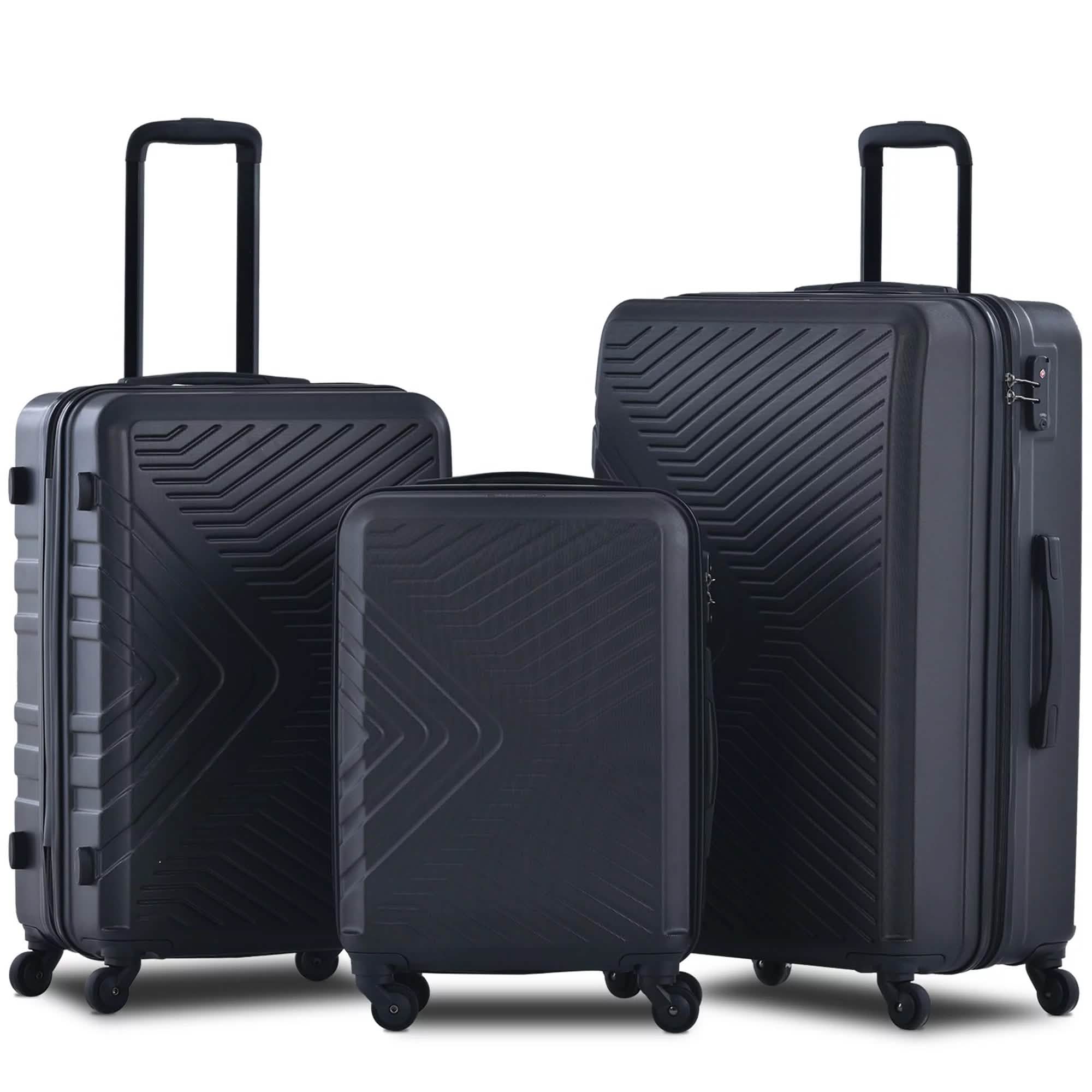 3-Piece Set: Hardshell Lightweight Suitcase with TSA Lock Spinner Wheels