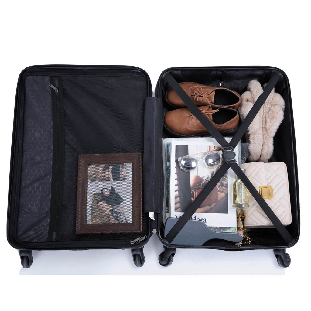 3-Piece Set: Hardshell Lightweight Suitcase with TSA Lock Spinner Wheels